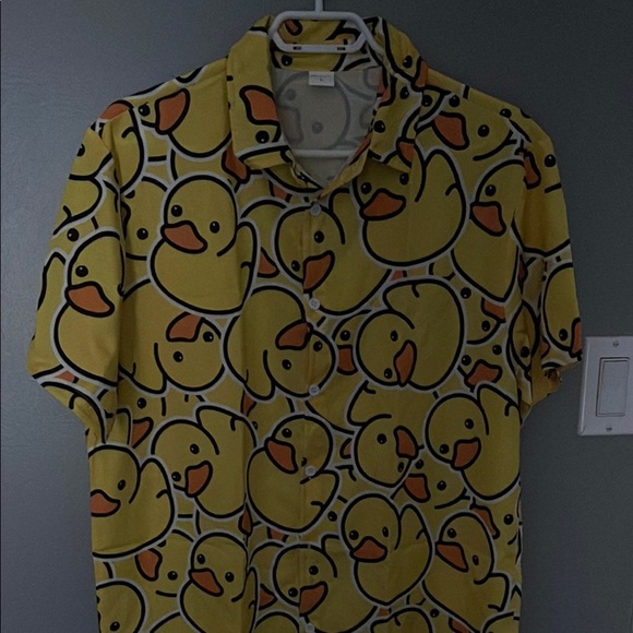 Yellow Duck Print Men's Shirt - Picture 2 of 2